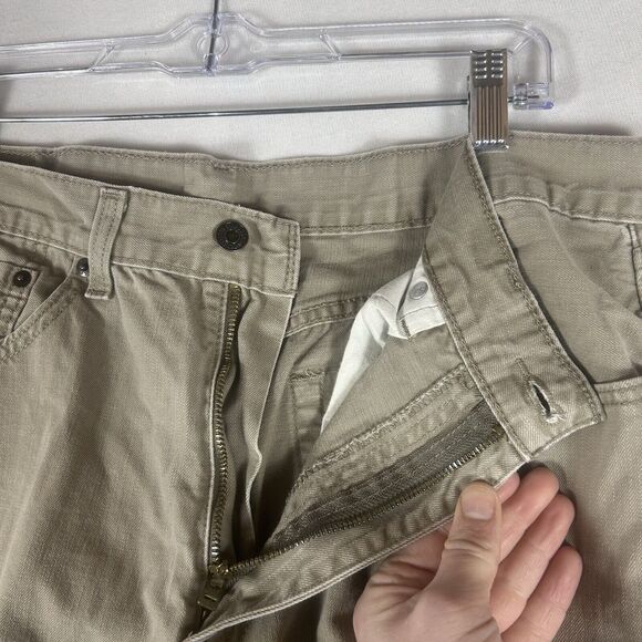 Levi’s 505 Khaki Pants Straight Fit Denim Jeans Mens 36x34 Casual 100% Cotton - Picture 4 of 16